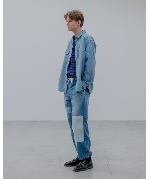 ワイドパンツ ジーンズ PATCHWORKED DENIM WIDE-FITJEANS メンズ レディースの画像
