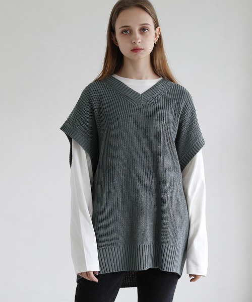 LILL（リル） ノースリーブニット S グレー メンズ : ZOZOTOWN Yahoo