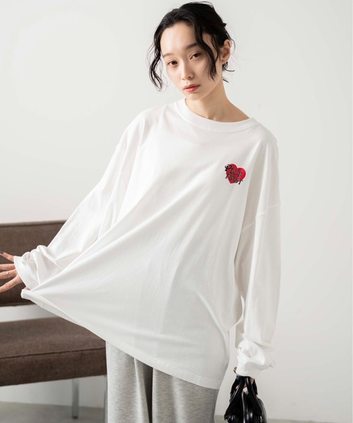 「WEGO」 長袖Tシャツ MEDIUM ホワイト メンズ