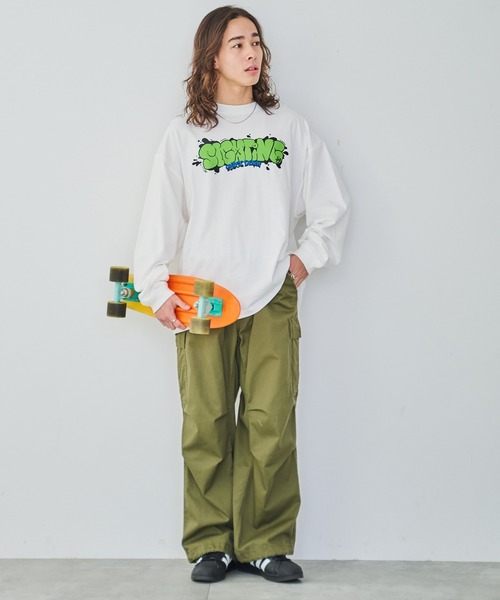 「WEGO」 長袖Tシャツ MEDIUM ホワイト メンズ