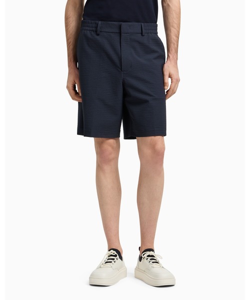 EMPORIO ARMANI シアサッカー　ハーフパンツ　L エンポリオアルマーニ(EMPORIO ARMANI) シアサッカー ハーフパンツ