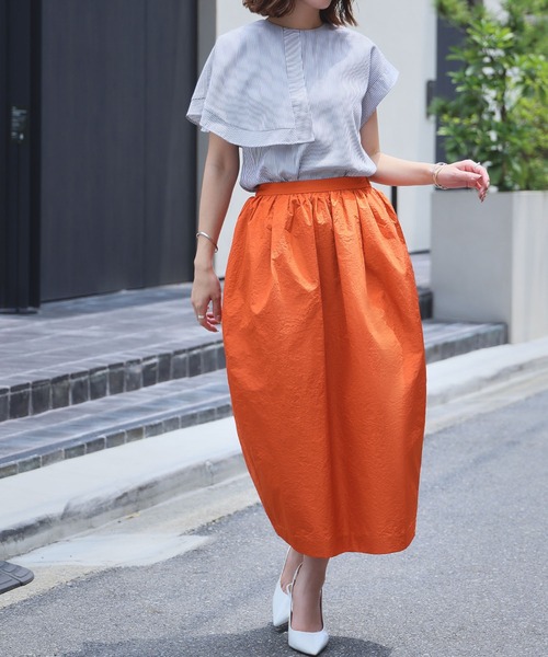 ELFRANK スカート タフタコクーンミモレ丈スカート : ZOZOTOWN Yahoo