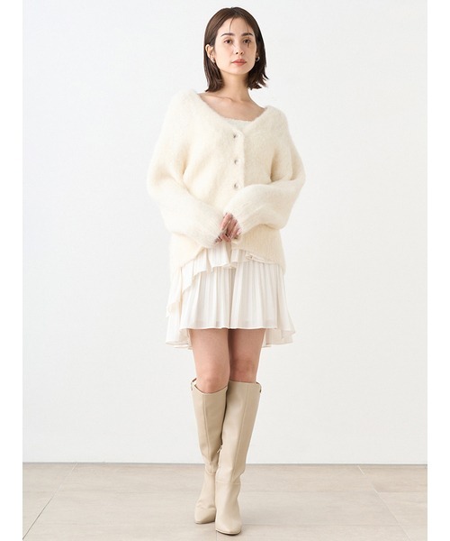 SNIDEL フリル付きミニスカート ホワイト（新品、未使用） SNIDEL 「SNIDEL」 プリーツスカート 0 ブラック レディース