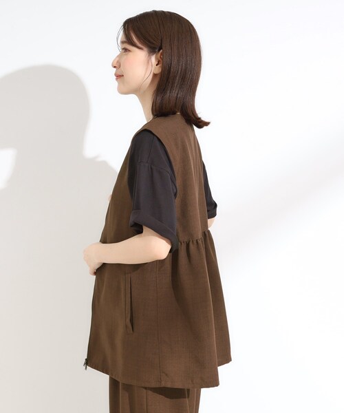 【美品】  PHOTOCOPIEU / フォトコピュー | VIOLENTINE リネン ベスト ジレ | ベージュ | レディース White Labelジレ | ゴールデンベアストア