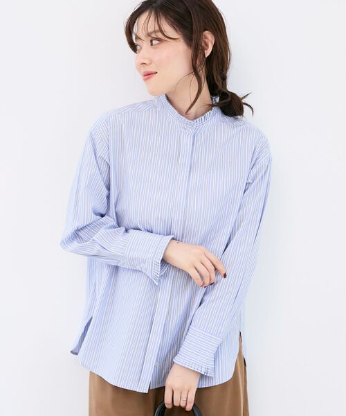 le. coeur blanc ブラウス ルクールブラン le.coeur blanc プリーツフリルネックブラウス