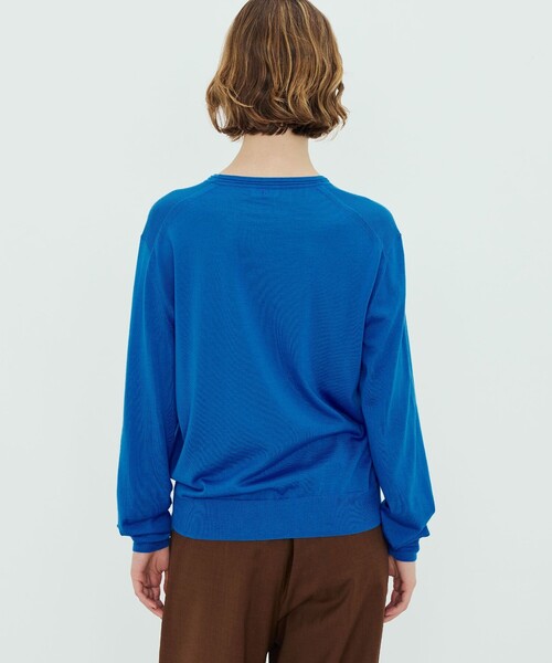 カシミヤシルク 180 クルーネック, T Blue カシミヤシルク 180 クルーネック, T Blue／cash&barba