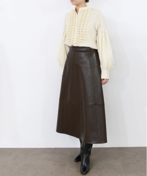 トップス Modern tuck frill volume sleeve blouse Modern tuck frill volume sleeve blouse Modern tuck frill volume