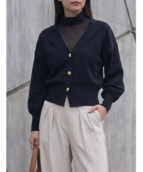 fifth（フィフス） カーディガン ゴールドボタンVネックニット