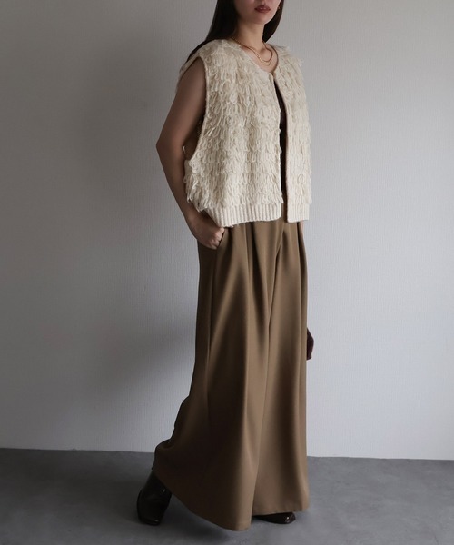 sin.ca ベスト ジレ ループフリンジニットベスト レディース