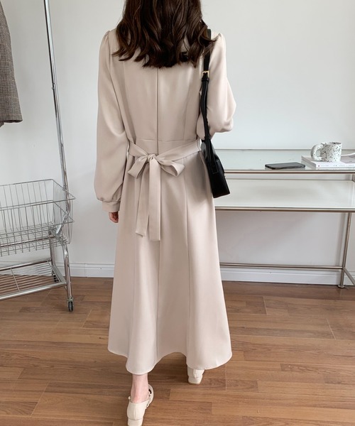 「ECLIN」 長袖ワンピース FREE ベージュ レディース_画像5