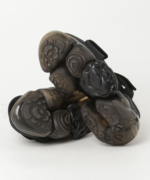 「grounds」 MOOPIE LEATHER SANDAL フラットサンダル 23cm ブラック レディース