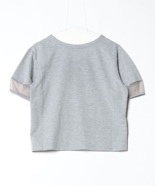 「REAL CUBE」 半袖カットソー M 杢グレー レディース_画像2
