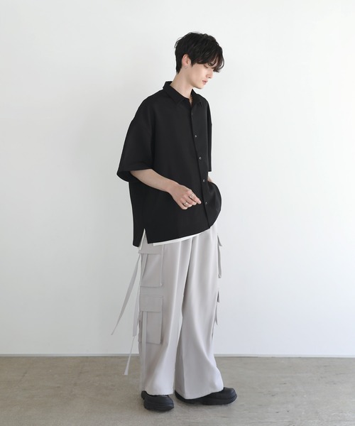 「LILL」 半袖シャツ S ブルー メンズ_画像9