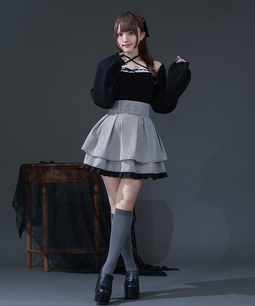 ハシゴレースアンサンブルニット Pal elfy カーディガン ハシゴレースアンサンブルニット レディース