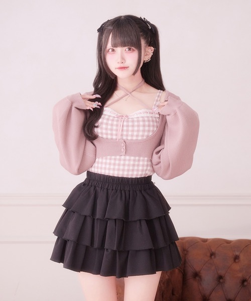 パルエルフィ　ハシゴレースアンサンブルニット Pal elfy ニット セーター ハシゴレースアンサンブルニット レディース