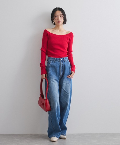 「QUEENS COURT」 長袖ニット M ピンク レディース_画像6