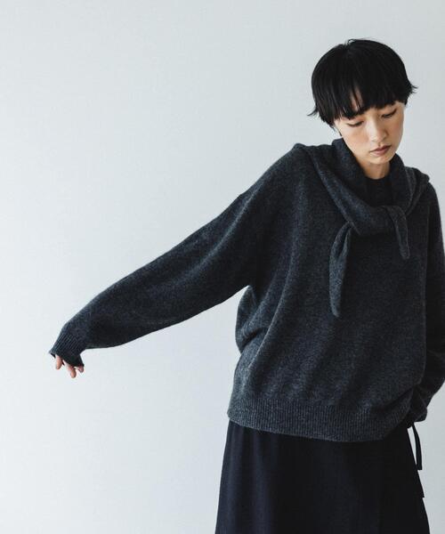 かぐれ マフラー ストール ヤクウールフードマフラー レディース