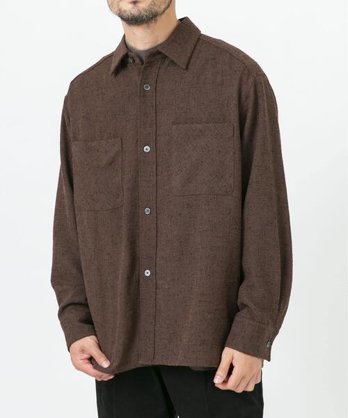URBAN RESEARCH ROSSO MEN シャツ ツイードサイドポケットシャツ