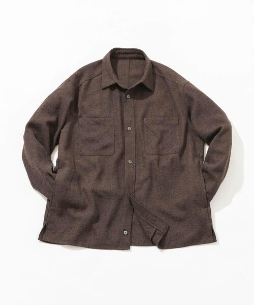 URBAN RESEARCH ROSSO MEN シャツ ツイードサイドポケットシャツ