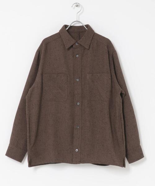 URBAN RESEARCH ROSSO MEN シャツ ツイードサイドポケットシャツ