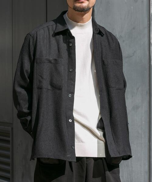 アサ wide シャツ URBAN RESEARCH DOORS（アーバンリサーチドアーズ） シャツ ウール
