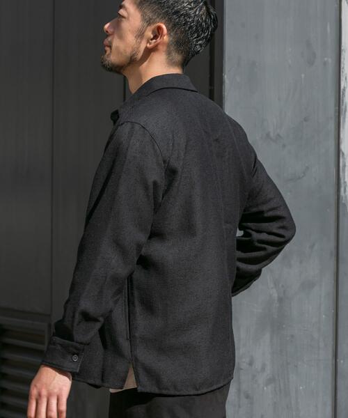 URBAN RESEARCH ROSSO MEN シャツ ツイードサイドポケットシャツ