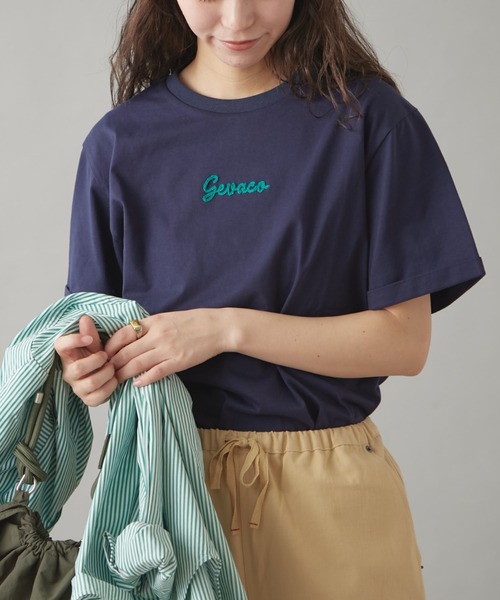 「GEVACO」 半袖Tシャツ LARGE ホワイト レディース_画像6