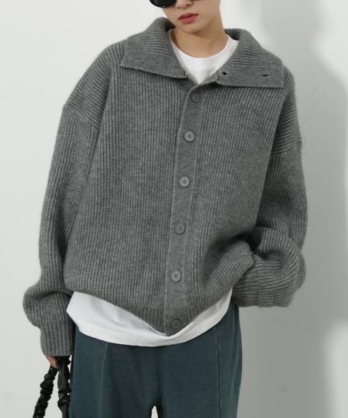カーディガン ベーシックハイネックカーディガン レディース