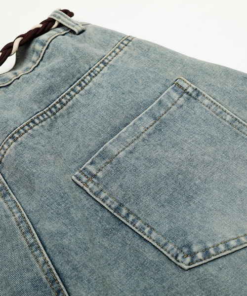 ジーンズ HOOK -select- パラコードベルト付きデニムバルーンパンツ