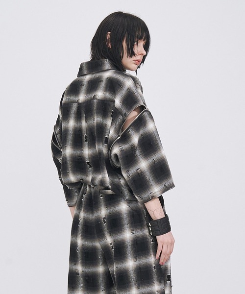 SeeSew シャツ 「UNISEX」2-ZIP DAMAGE HS SHIRTS/2-ZIPダメージシャツ