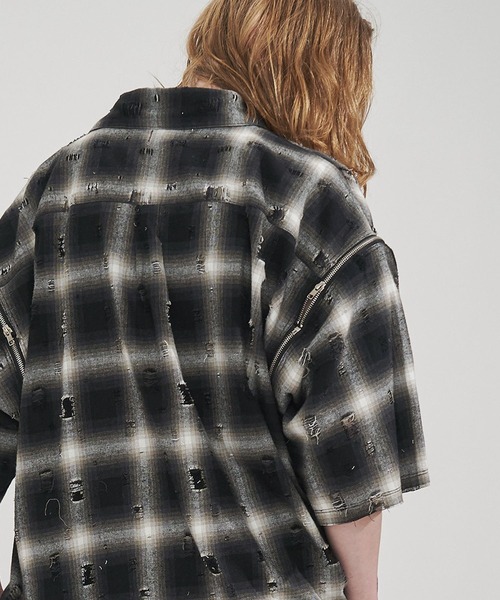 SeeSew シャツ 「UNISEX」2-ZIP DAMAGE HS SHIRTS/2-ZIPダメージシャツ