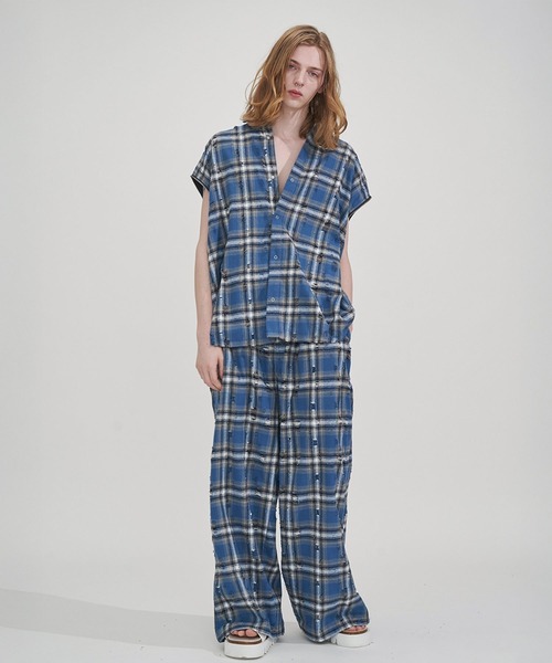 SeeSew シャツ 「UNISEX」2-ZIP DAMAGE HS SHIRTS/2-ZIPダメージシャツ