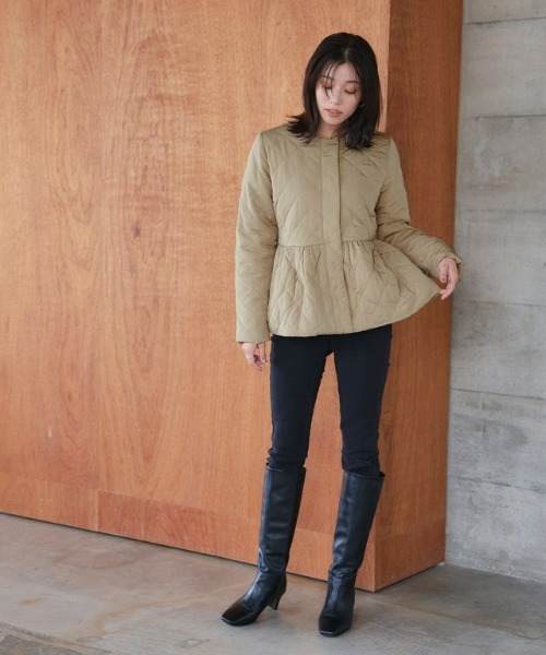 「Pierrot」 キルティングブルゾン M ブラウン レディース_画像2