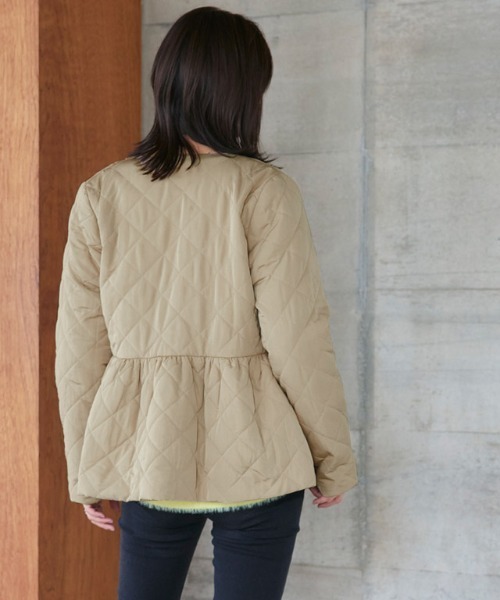 「Pierrot」 キルティングブルゾン M ブラウン レディース_画像3