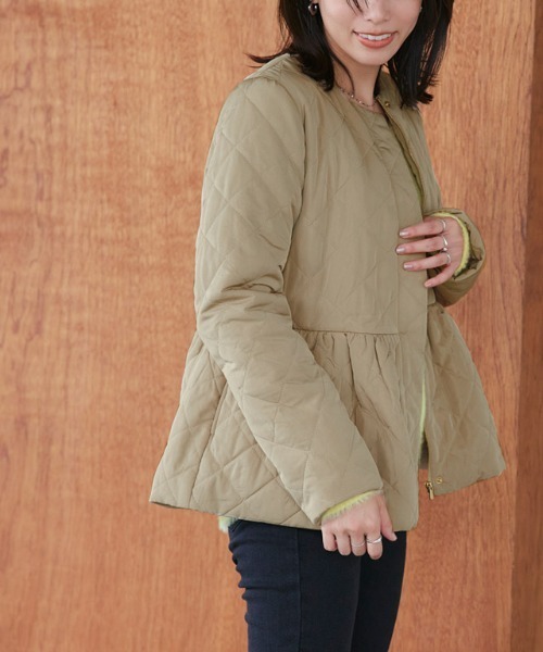 「Pierrot」 キルティングブルゾン M ブラウン レディース_画像5