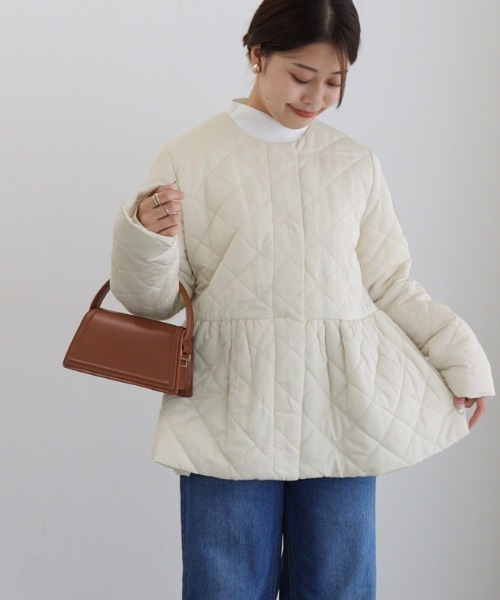 「Pierrot」 キルティングブルゾン M ブラウン レディース_画像6