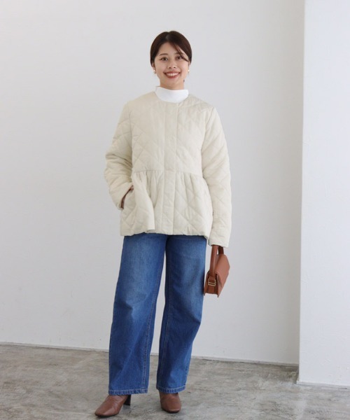 「Pierrot」 キルティングブルゾン M ブラウン レディース_画像7