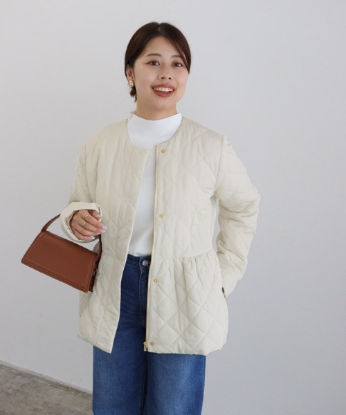 「Pierrot」 キルティングブルゾン M ブラウン レディース_画像8