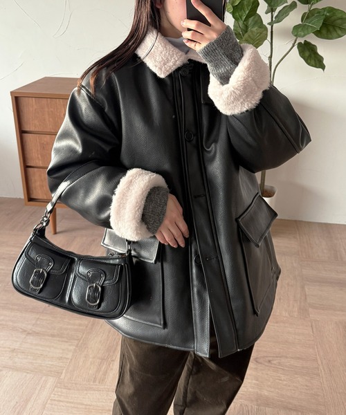MUHET（ミュエータ） ブルゾン アウター reversible synthetic leather