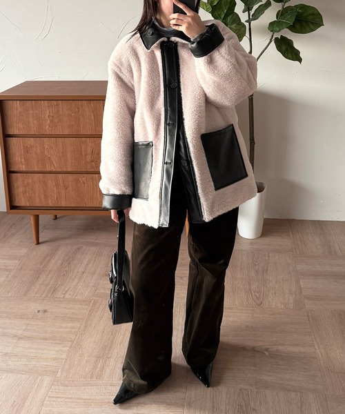 MUHET（ミュエータ） ブルゾン アウター reversible synthetic leather