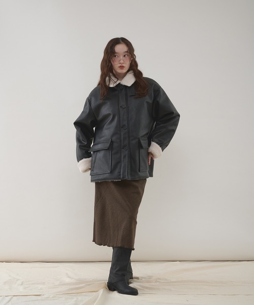 MUHET（ミュエータ） ブルゾン アウター reversible synthetic leather