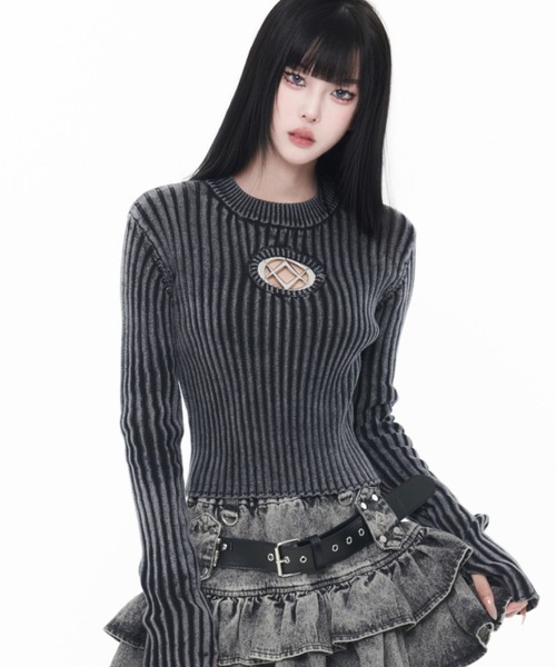 「REFLEM」 長袖ニット FREE ブラック レディース_画像2