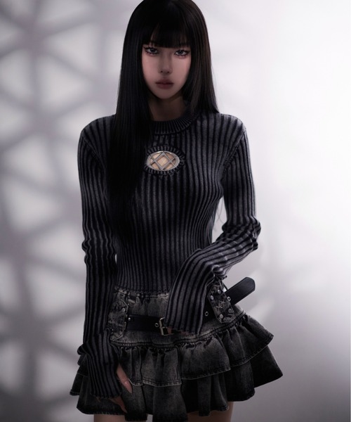 「REFLEM」 長袖ニット FREE ブラック レディース_画像4