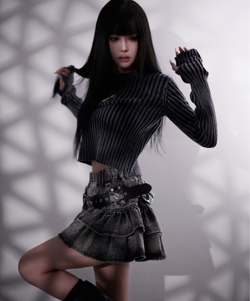 「REFLEM」 長袖ニット FREE ブラック レディース_画像5