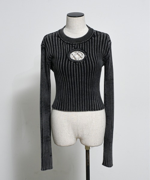 「REFLEM」 長袖ニット FREE ブラック レディース_画像8