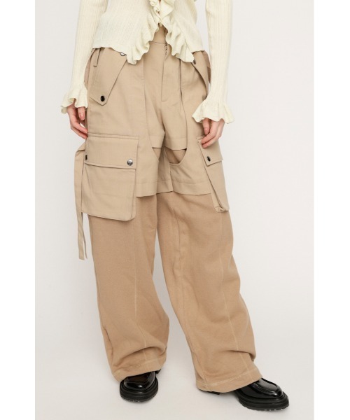 SLY（スライ） カーゴパンツ 「2026SS新作」KNIT DOCKING CARGO PT
