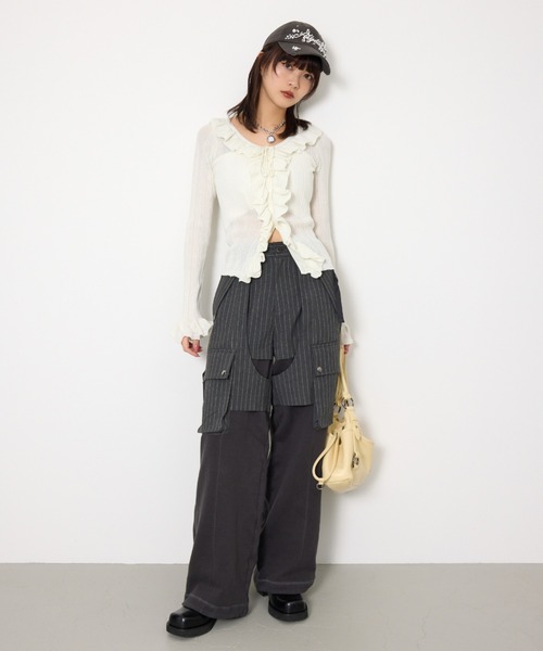 SLY（スライ） カーゴパンツ 「2026SS新作」KNIT DOCKING CARGO PT