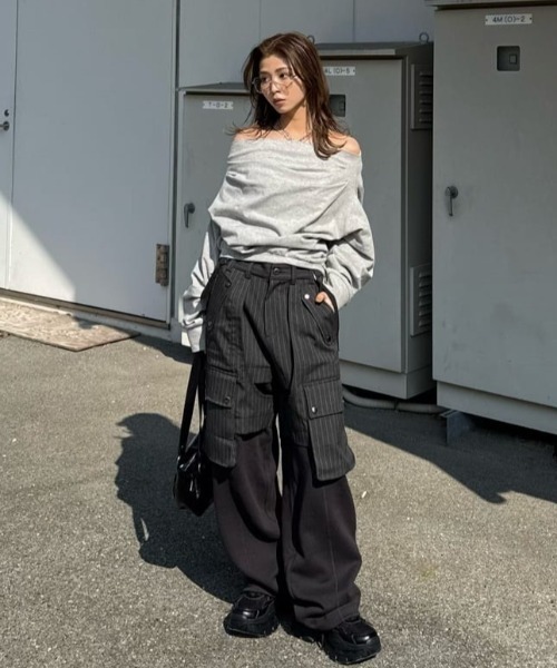 SLY（スライ） カーゴパンツ 「2026SS新作」KNIT DOCKING CARGO PT