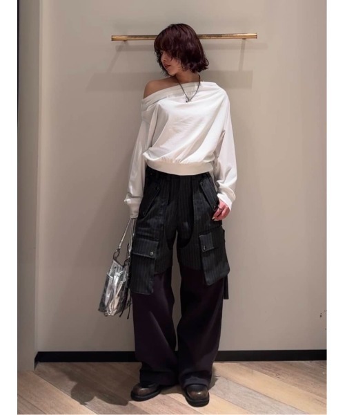 SLY（スライ） カーゴパンツ 「2026SS新作」KNIT DOCKING CARGO PT