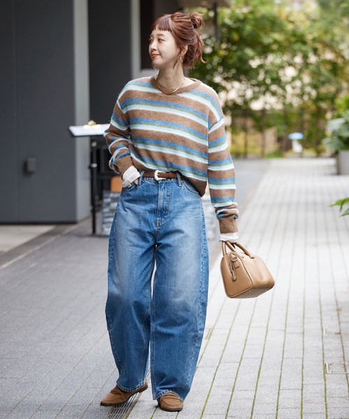 「B.C STOCK」 長袖ニット FREE ブラウン レディース_画像2